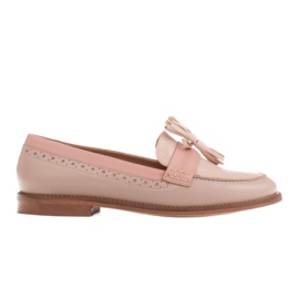 Marco Shoes Loafer mit dekorativen Fransen beige rosa