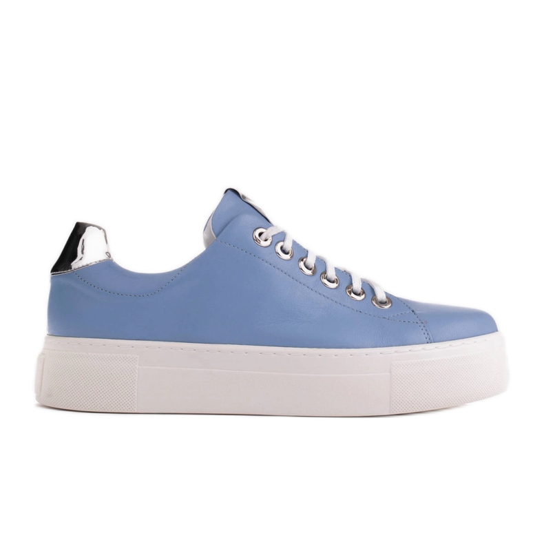 Marco Shoes Leichte Turnschuhe mit dicker Sohle blau silber-