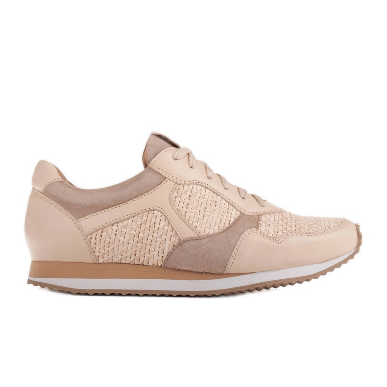 Marco Shoes Sneaker mit Elementen aus Bast und Narbenleder 2229P-1273-1280-047-1 beige