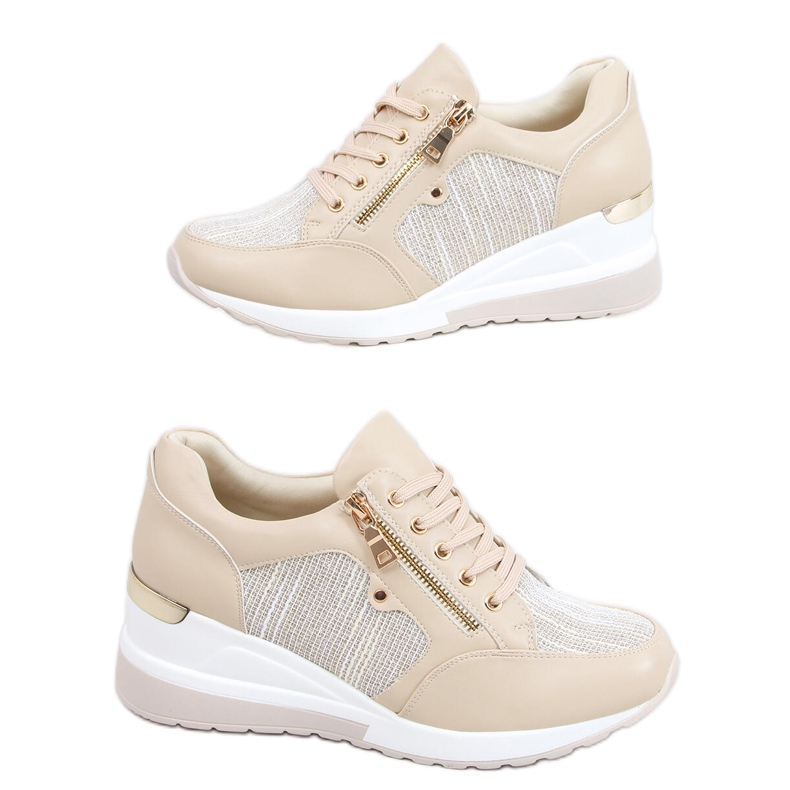 Beige Keil Turnschuhe Nasto Nude