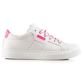 TRENDI Weiße Sportschuhe mit Öko-Leder