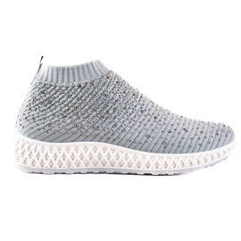 Goodin Slip-on-Sneakers mit Kristallen grau
