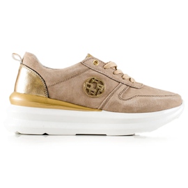Filippo Stylische Sneaker aus Leder beige braun