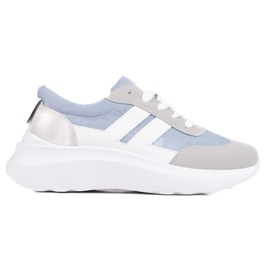 VINCEZA Sportschuhe weiß blau grau