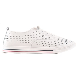 Sneakers aus durchbrochenem Leder VINCEZA weiß