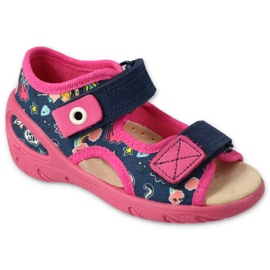 Befado Kinderschuhe VPE 065X172 marineblau rosa