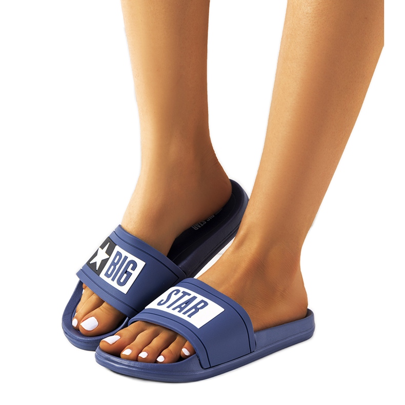 Marineblaue Damenhausschuhe Big Star DD274A265