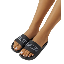 Schwarze Damenhausschuhe Big Star FF274A200 906