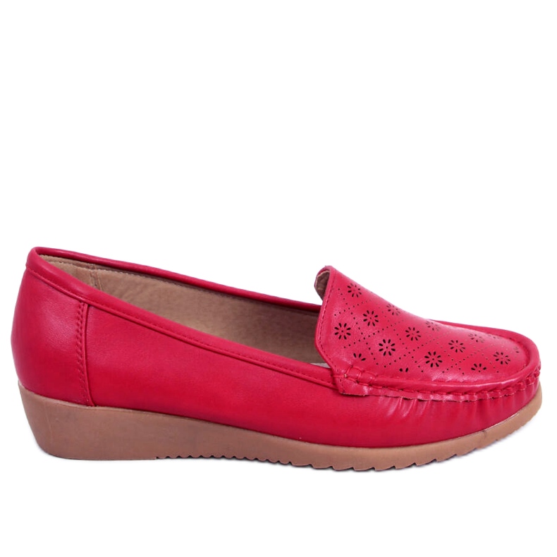 Cukki Rote durchbrochene Loafer