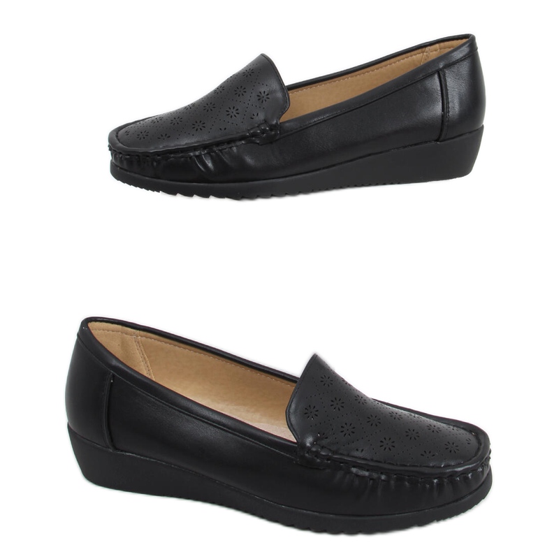 Cukki Schwarze durchbrochene Loafer für Damen