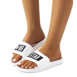 Weiße Damenhausschuhe Big Star DD274A264