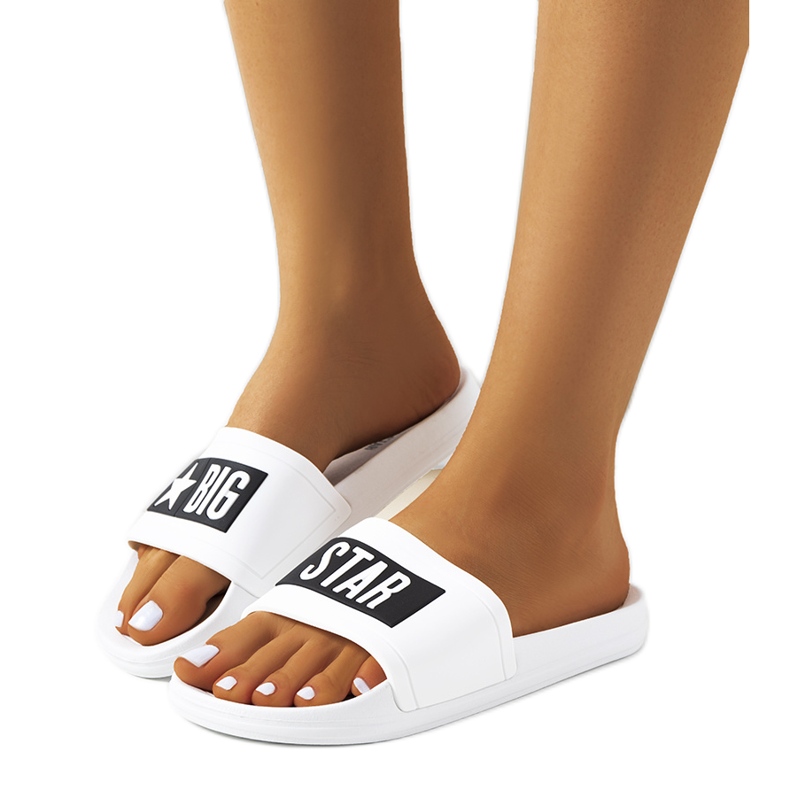 Weiße Damenhausschuhe Big Star DD274A264