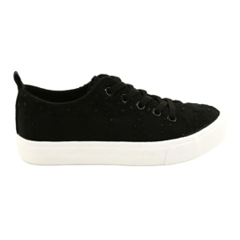 Atletico Mädchen Sneakers Slip -in Spitze WY20763 Schwarz