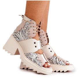 Lederstiefel mit Reißverschluss Maciejka 05321-04 Beige