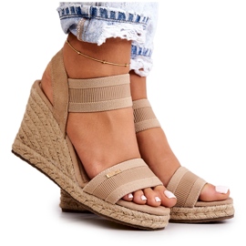 Damensandalen mit Keilabsatz Big Star JJ274978 Beige