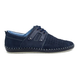 Olivier Herren Leder Sommerschuhe 882LMA Marineblau