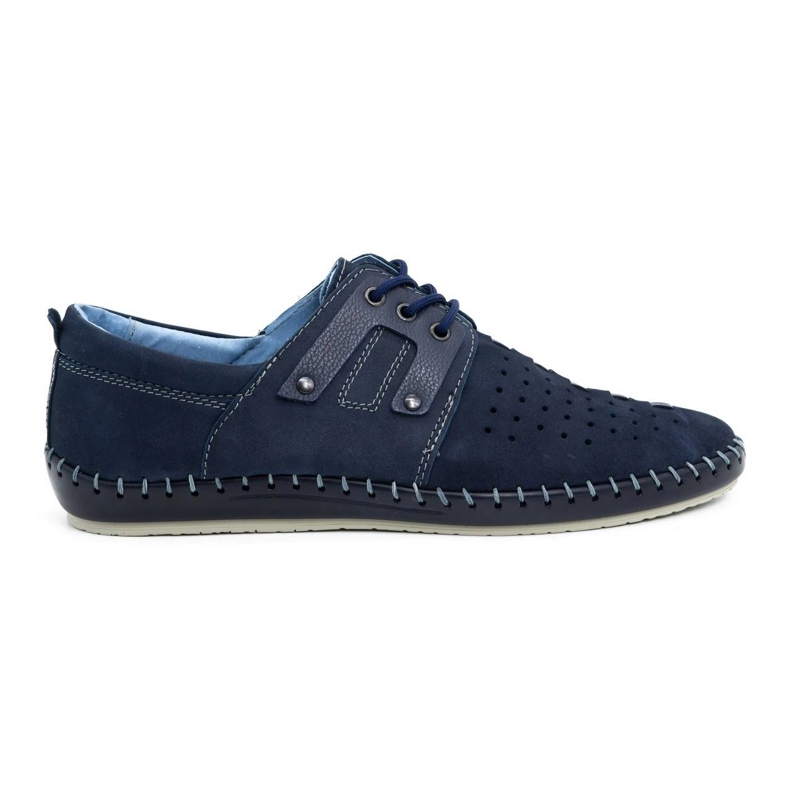 Olivier Herren Leder Sommerschuhe 882LMA Marineblau