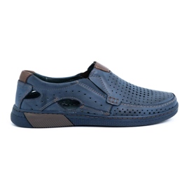 Olivier Herrenschuhe Ledermokassins 937MP marineblau