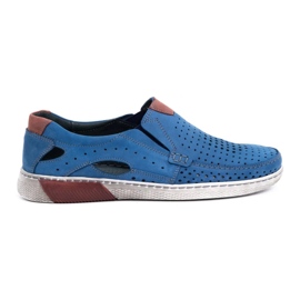 Olivier Herrenschuhe Ledermokassins 937MP blau