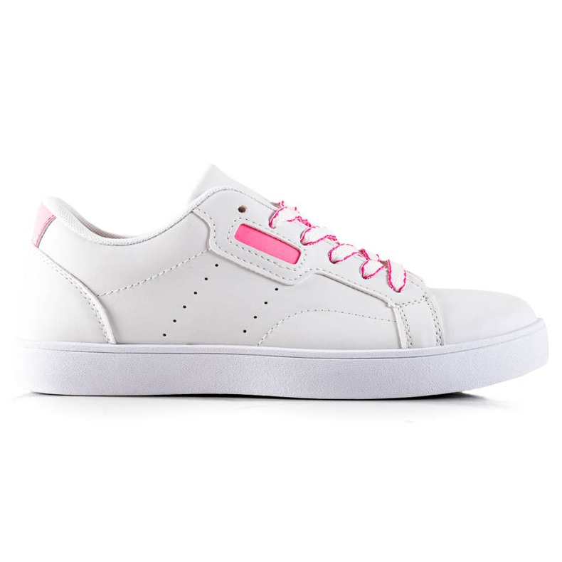 TRENDI Klassische Sneaker zum Schnüren weiß rosa