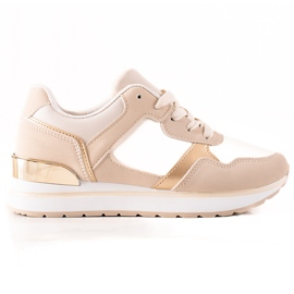TRENDI Beige Sneakers auf der Plattform