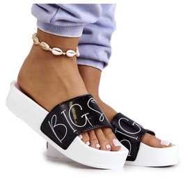 Damen Gummihausschuhe Big Star JJ274A276 Weiß und Schwarz