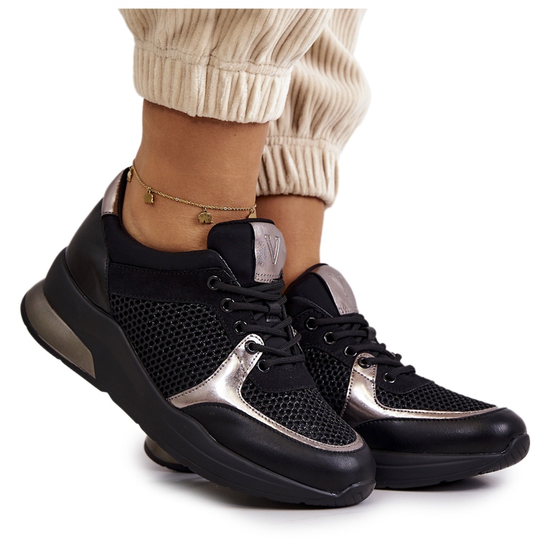 Vinceza Modische Sportschuhe Damen Sneakers Schwarz Danielle