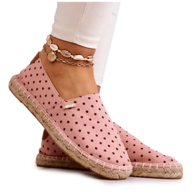 Damen-Espadrilles mit Polka Dots Big Star JJ274869 Pink rosa