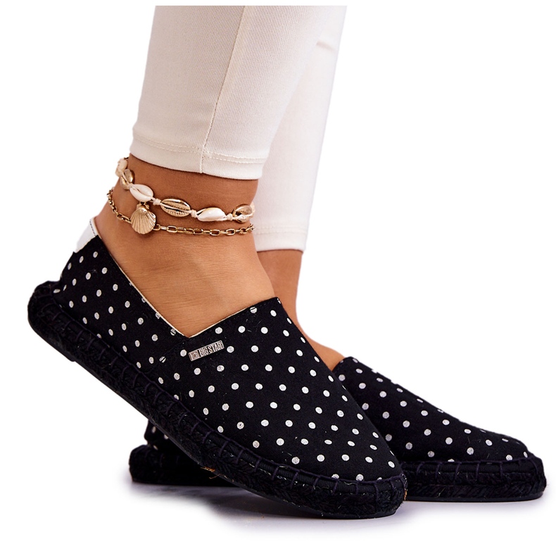 Damen-Espadrilles mit Polka Dots Big Star JJ274867 Schwarz