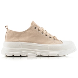 TRENDI Modische beige Turnschuhe
