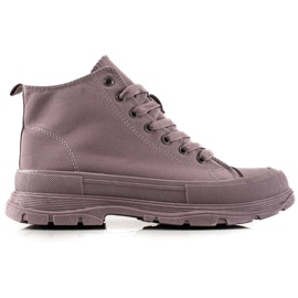 Forever Folie Violette Turnschuhe auf der Plattform lila