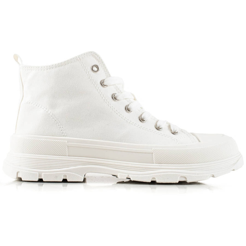 TRENDI Bequeme Turnschuhe auf der Plattform weiß