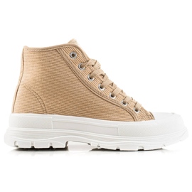 Sweet Shoes Hohe Sneakers aus Wildleder beige braun