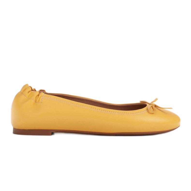 Marco Shoes Ballerinas aus zartem Narbenleder gelb