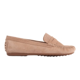 Marco Shoes Bequeme Loafer aus weichem Leder beige