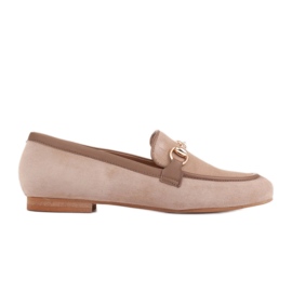 Marco Shoes Loafer mit goldener Verzierung beige
