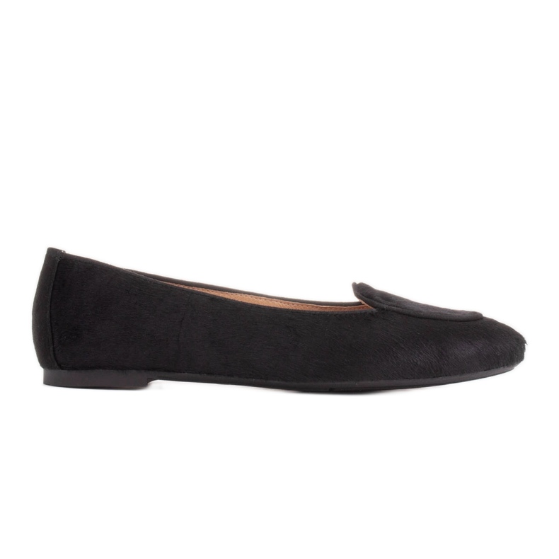 Marco Shoes Ballerinas aus Leder mit Haaren schwarz