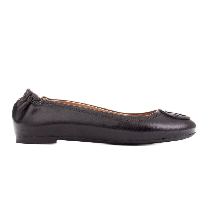 Marco Shoes Ballerinas mit flacher Lederverzierung schwarz