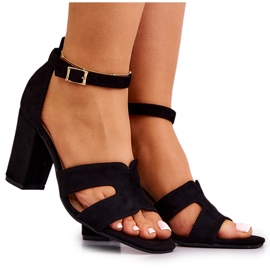 Modische schwarze Sandaletten aus Wildleder Aubrey