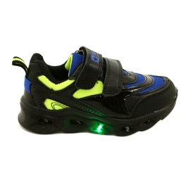 ADI Sportschuhe LED leuchtender Klettverschluss News 22DZ32-4836 Royal schwarz blau grün