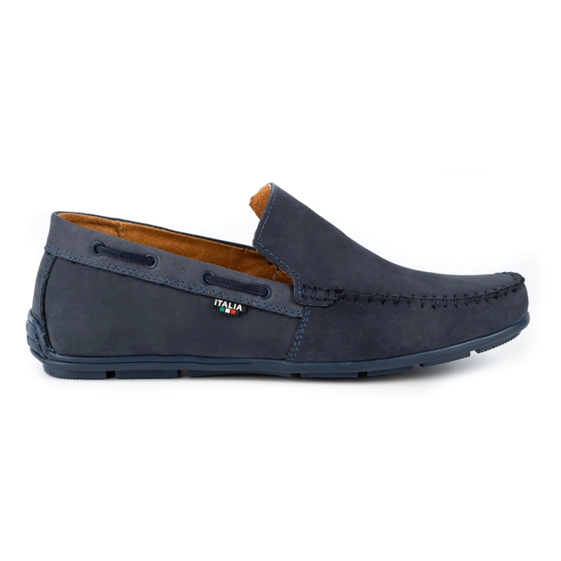 Olivier Herren-Lederslipper 085KNT marineblau