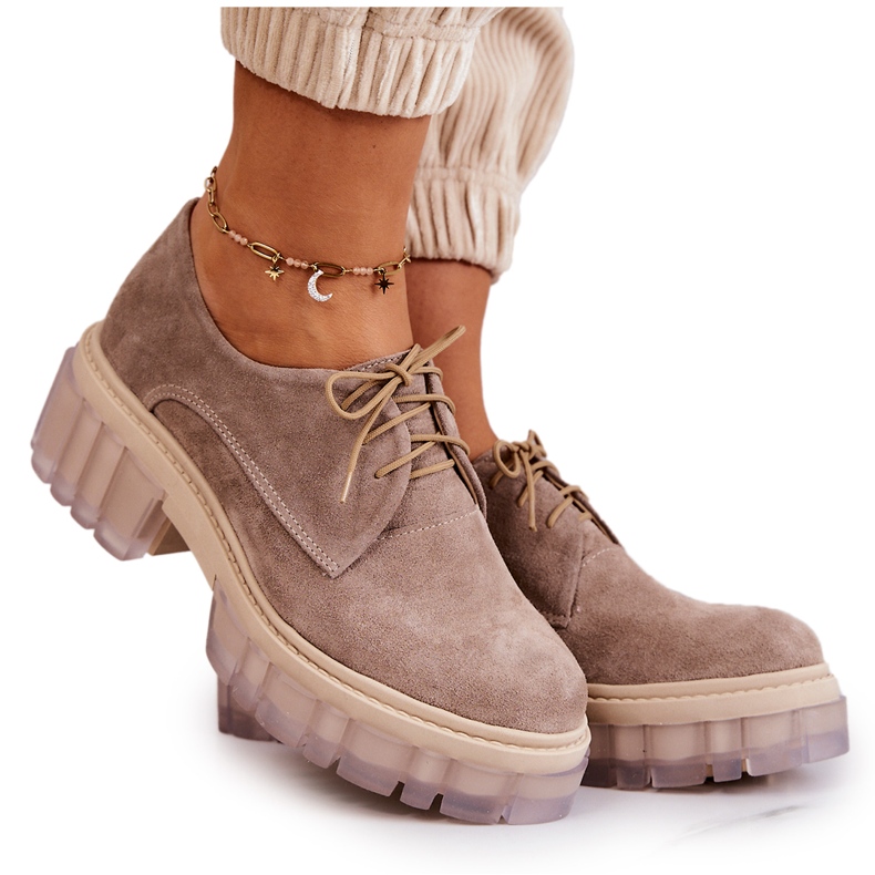 Modischer Wildleder Loafer Beige Lauriss