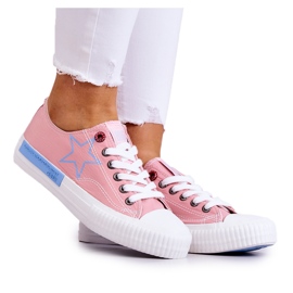 Damen Low Sneakers Big Star JJ274385 Rosa