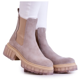 Lemar Wildleder Damenstiefel Hellgrau Kennel