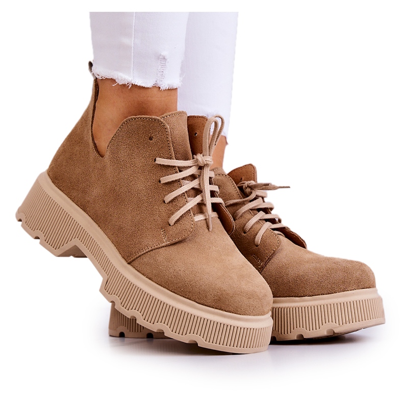 Schuhe auf der massiven Sohle Nicole 2701/060 Beige