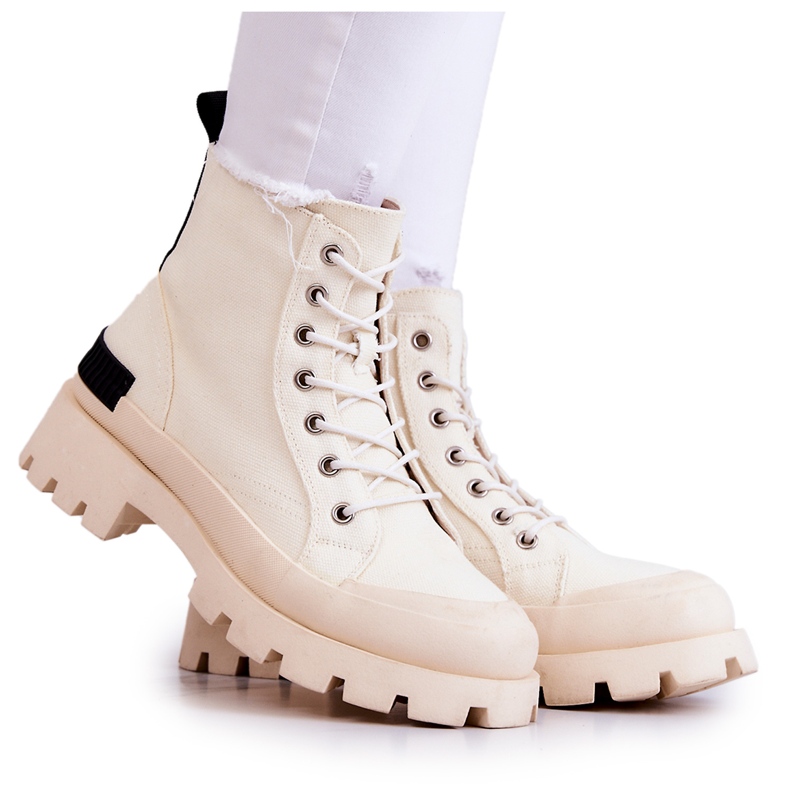 S.Barski Damen Sneaker, Stiefel, Hellbeige Larina