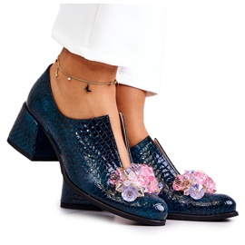 PA2 Brogues aus Leder mit Krokodilmuster und grüner Delaver-Verzierung