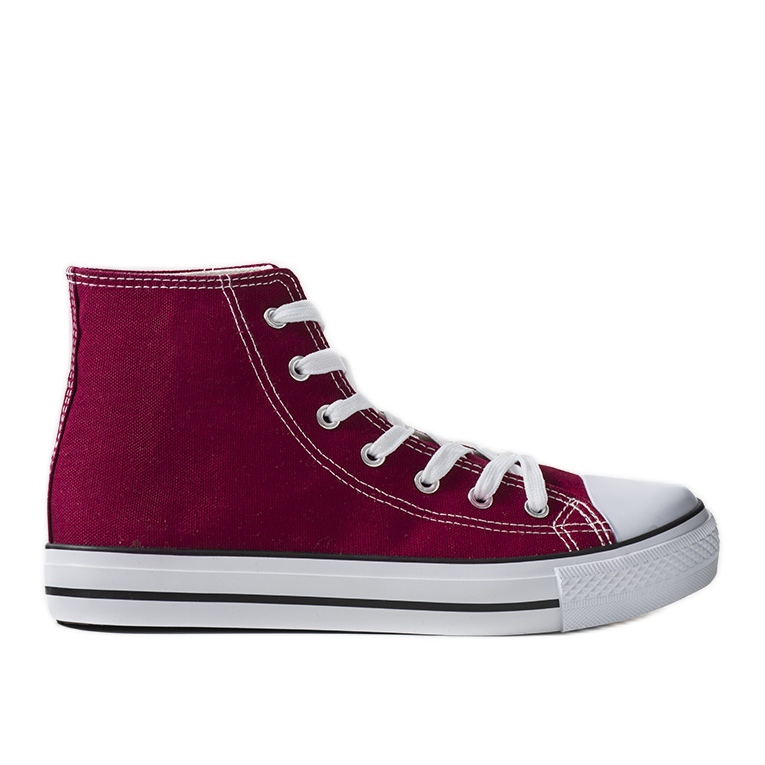 Burgunderfarbene, knöchelhohe Sneakers von Bagwell rot