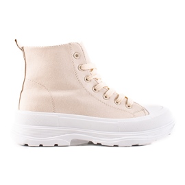 TRENDI Beige hohe Turnschuhe
