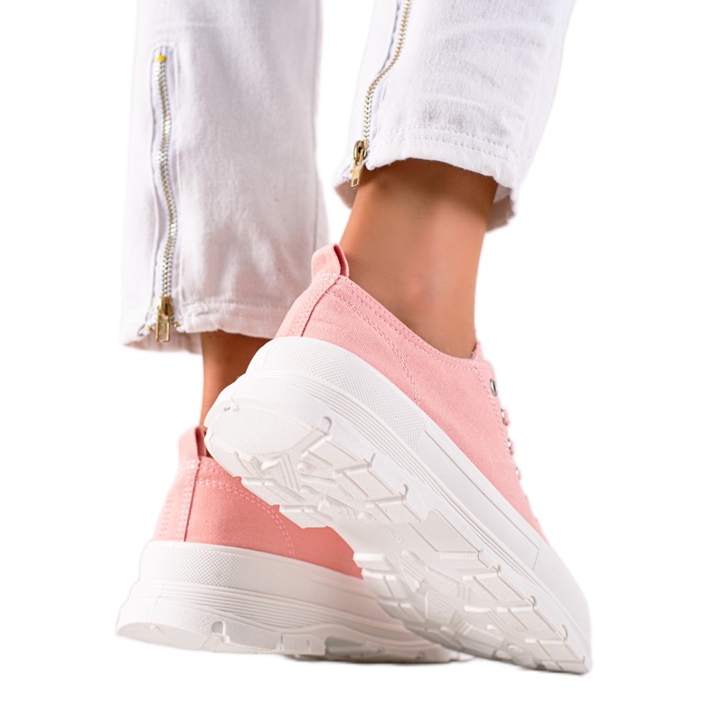 TRENDI Rosa Turnschuhe auf der Plattform